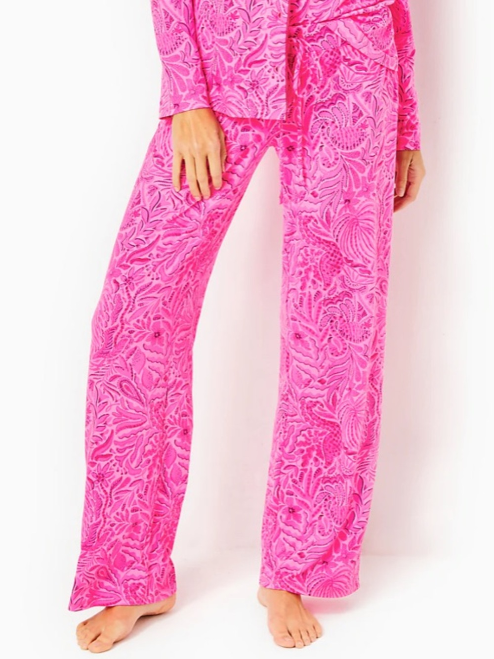 Lilly Pulitzer Cerise Pink Pinkie Promises PJ Knit Pant